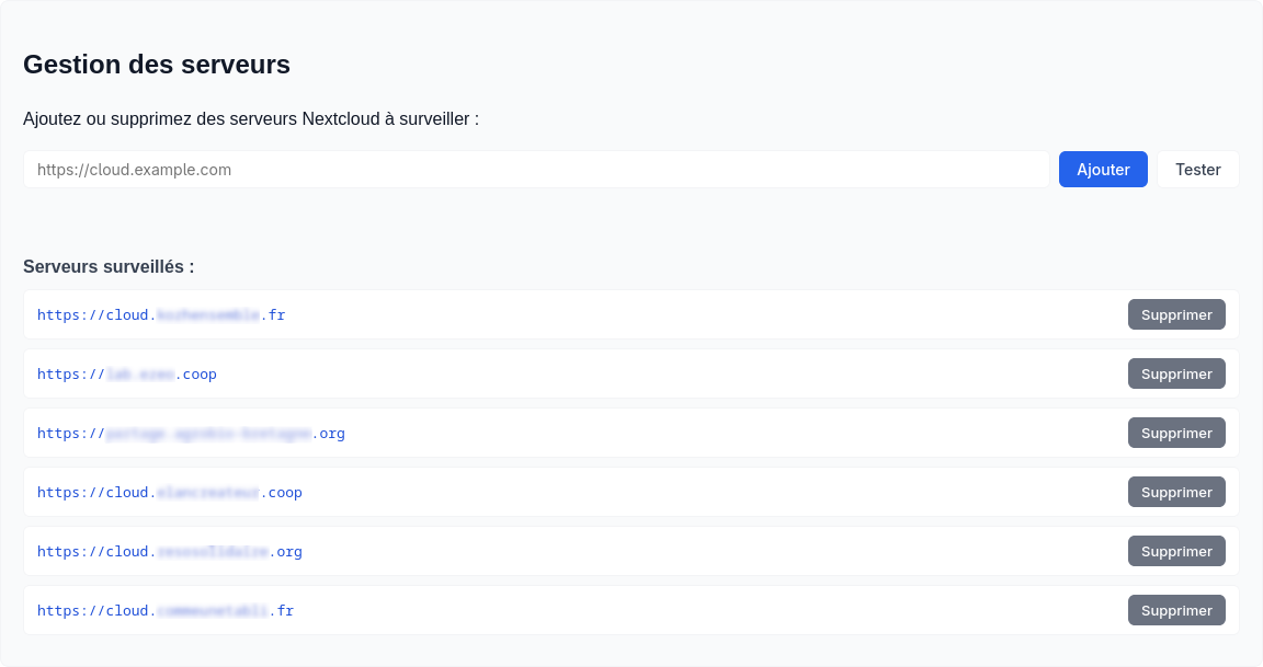 NcStatusCheck - Ajout serveur
